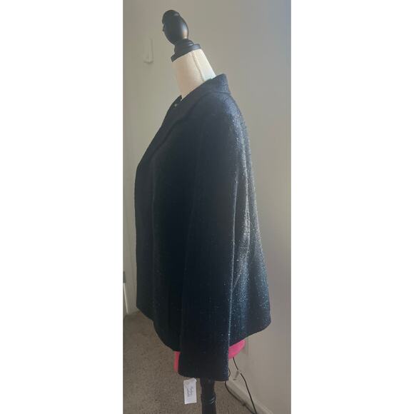 NWT Judith Hart Black Textured Silver Metallic Lined Washable Blazer Jacket 20W - Picture 4 of 10